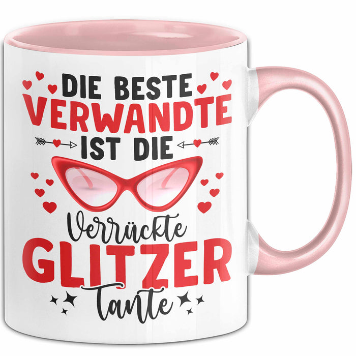 Tante Verwandte Tasse Geschenk Lustige Geschenkidee Spruch Beste Tante Rosa Trendation