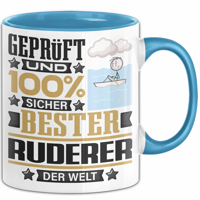 Ruderer Geschenk Lustiger Spruch für Ruderer Geschenkidee Bester Ruderer Der Welt Blau Trendation