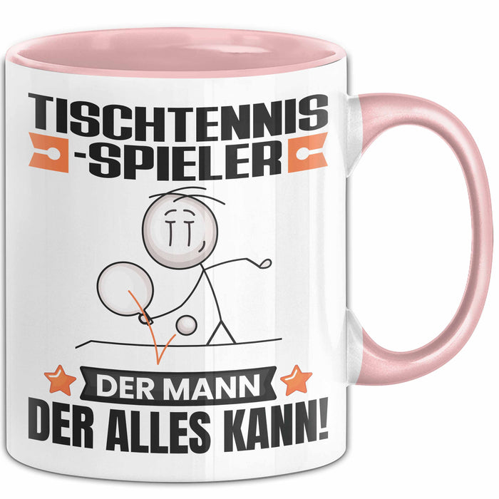 Tischtennisspieler Tasse Geschenk für Tischtennisspieler Der Mann Der Alles Kann Geschenkidee zum Geburtstag Rosa Trendation