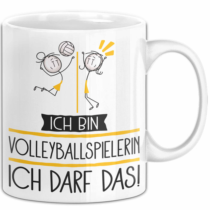 Geschenk für Volleyballspielerin Tasse Lustige Geschenkidee Geburtstag Ich Bin Volleyballspielerin Ich Darf Das Weiß Trendation