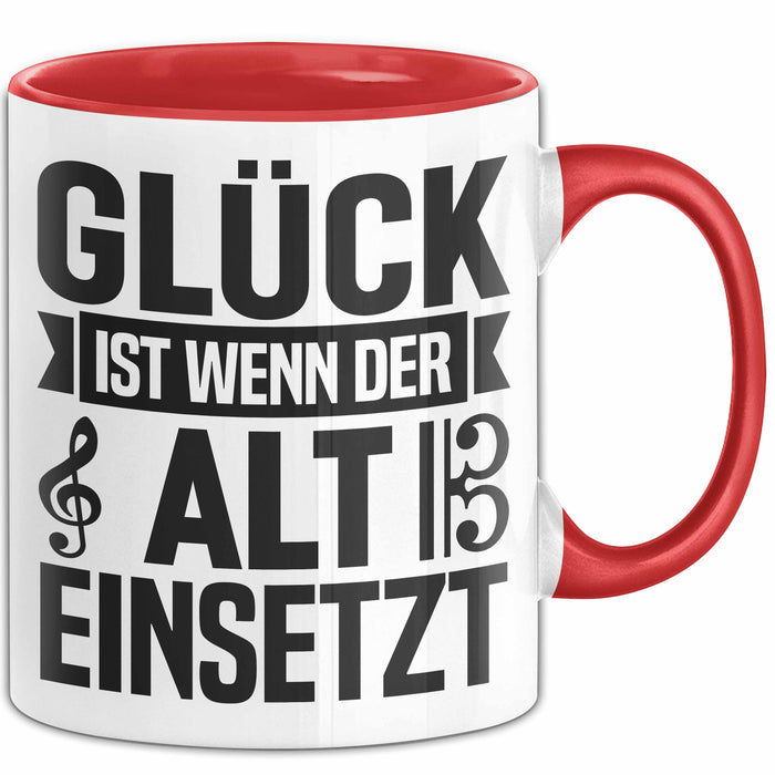 Glück Wenn Alt Einsetzt Chor Chorprobe Singen Sänger Musiker Tasse Rot Trendation
