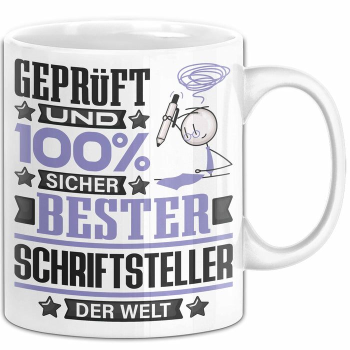 Schriftsteller Geschenk Lustiger Spruch für Schriftsteller Geschenkidee Bester Schriftsteller Der Welt Weiß Trendation