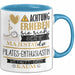 Pilates-Enthusiastin Tasse Geschenk Lustiger Spruch Bitte Erheben Sie Sich Seine Majestät Die Pilates-Enthusiastin Betritt Den Raum Blau Trendation