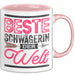 Schwägerin Geschenk Tasse Mit Spruch Beste Schwägerin Der Welt Becher Rosa Trendation
