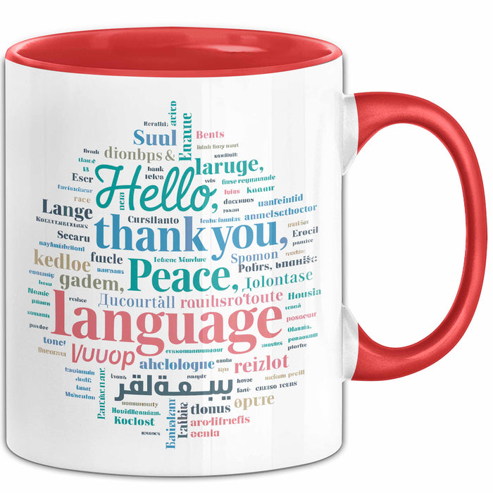 Übersetzer Tasse Geschenkidee für Sprachnerds Rot Trendation