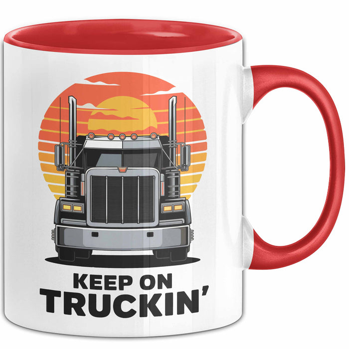 LKW Fahrer Tasse Geschenk Lustige Geschenkidee Spruch Für Straßen Krieger Rot Trendation
