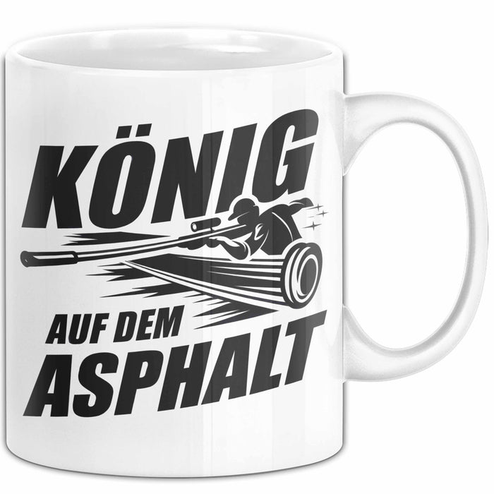 Stockschießen Tasse Geschenkidee König Auf Der Strasse Weiß Trendation
