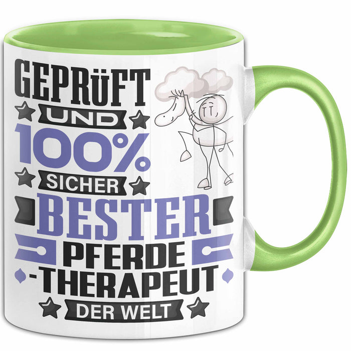 Pferdetherapeut Geschenk Lustiger Spruch für Pferdetherapeut Geschenkidee Bester Pferdetherapeut Der Welt Grün Trendation