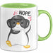 Witzige Tasse Geschenk Pinguin Mit Roter Brille Lustiger Becher Grün Trendation
