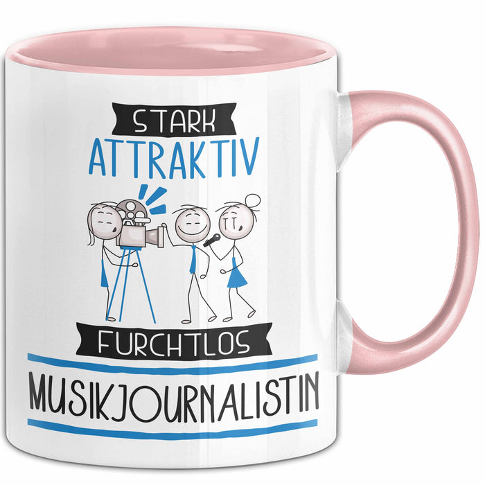 Musikjournalistin Tasse Geschenk Becher Stark Attraktiv Furchtlos Musikjournalistin Lustige Geschenkidee Rosa Trendation