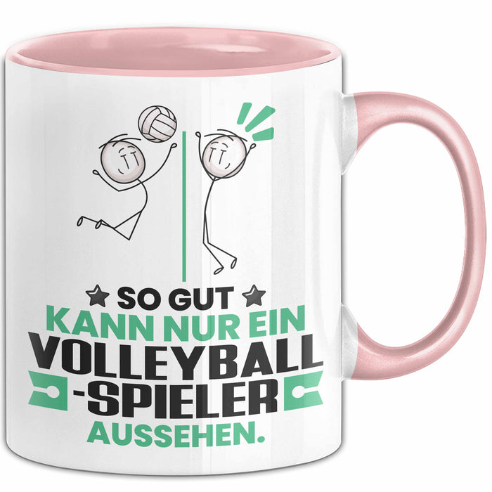 Volleyballspieler Geschenk Tasse So Gut Kann Nur Ein Volleyballspieler Aussehen Geschenkidee Kaffee-Becher Rosa Trendation