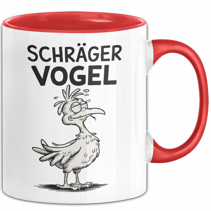 Sarkastischer Vogel Tasse Geschenk Lustige Geschenkidee Spruch Schräger Vogel Rot Trendation