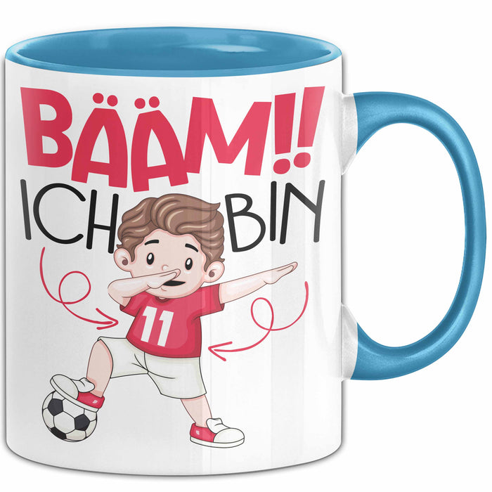 Bääm Ich Bin 11 Tasse Jungs Fußball Geschenk 11. Geburtstag Blau Trendation