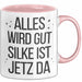 Silke Tasse Geschenk Alles Ist Gut Silke Ist Jetz Da Geschenkidee Becher mit Name Rosa Trendation