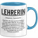 Unterricht Lehrer Wertschätzung Tasse Geschenk Lustige Geschenkidee Spruch Lehrerin Blau Trendation