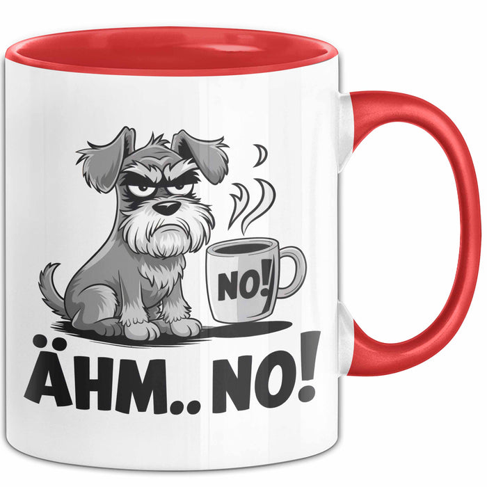 Hund Tierliebhaber Tasse Geschenk Lustige Geschenkidee Spruch Ähm Nö Rot Trendation