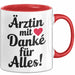 Arzt Tasse Geschenk Lustige Geschenkidee Spruch Ärztin Mit Danke Für Alles Rot Trendation