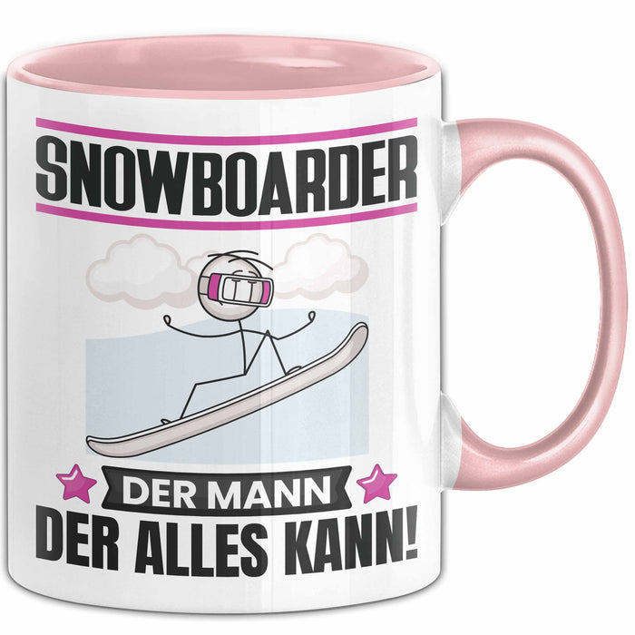Snowboarder Tasse Geschenk für Snowboarder Der Mann Der Alles Kann Geschenkidee zum Geburtstag Rosa Trendation