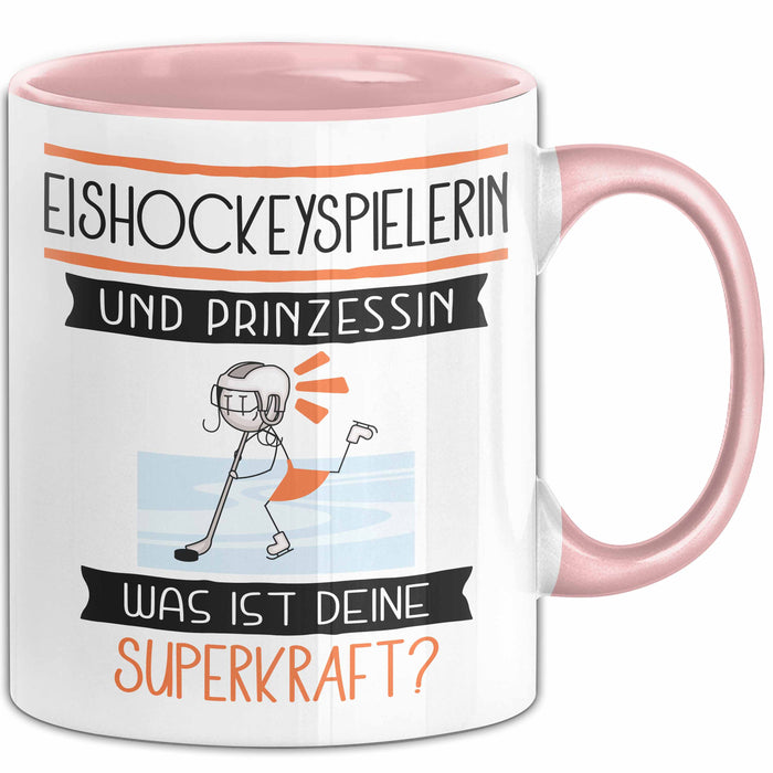 Eishockeyspielerin Und Prinzessin Tasse Geschenk Für Eine Eishockeyspielerin Geburtstag Was Ist Deine Superkraft Rosa Trendation