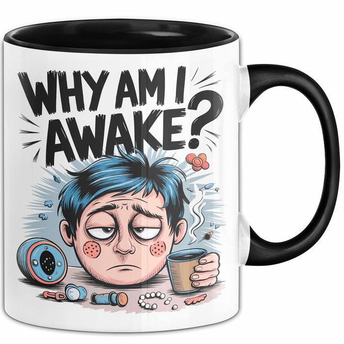 Schlafloser Elternteil Tasse Geschenk Warum bin ich wach Trendation