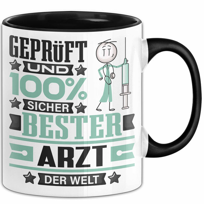 Arzt Geschenk Lustiger Spruch für Arzt Geschenkidee Bester Arzt Der Welt Schwarz Trendation