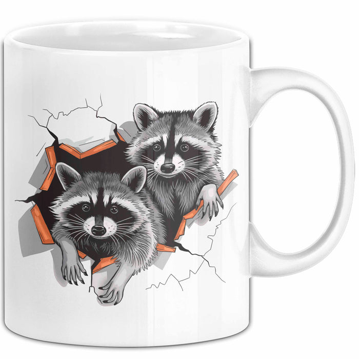 Waschbär Tierliebhaber Tasse Geschenk Lustige Geschenkidee Spruch Weiß Trendation