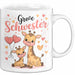 Big Sister Ältere Geschwister Schwestern Giraffe Tasse Becher Geschenk Lustige Geschenkidee Spruch Big Sister Weiß Trendation
