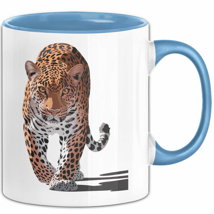 Leopard Tier Tasse Geschenk Lustige Geschenkidee Spruch Blau Trendation