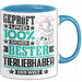 Tierliebhaber Geschenk Lustiger Spruch für Tierliebhaber Geschenkidee Bester Tierliebhaber Der Welt Blau Trendation