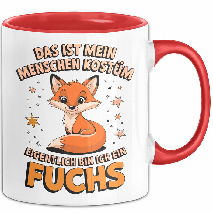 Fuchs Tierliebhaber Tasse Geschenk Lustige Geschenkidee Spruch Eigentlich Bin Ich Ein Fuchs Rot Trendation
