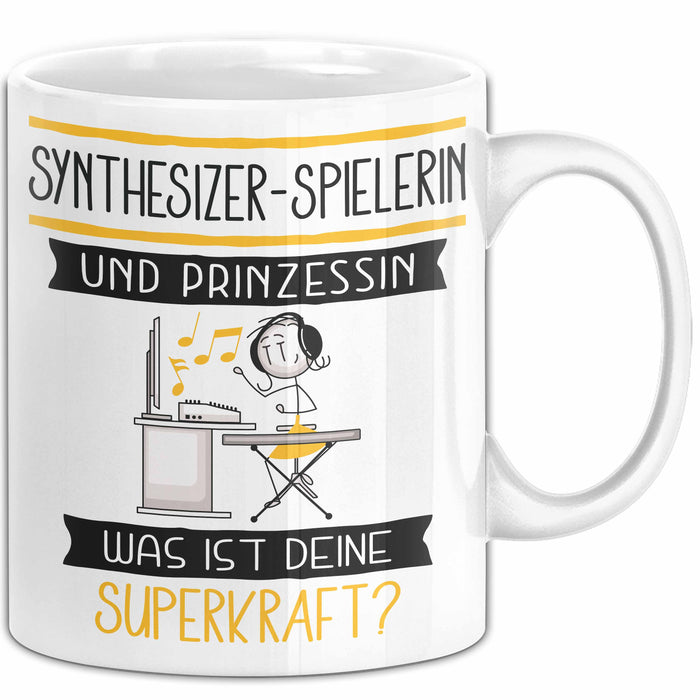Synthesizer-Spielerin Und Prinzessin Tasse Geschenk Für Eine Synthesizer-Spielerin Geburtstag Was Ist Deine Superkraft Weiß Trendation