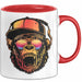 Affe Grafik Tasse Coole Tassen Geschenkidee Jungs Dj Chimpanse Becher Rot Trendation