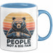 Introvertierter Bär Tasse Geschenk Lustige Geschenkidee People Not A Big Fan Blau Trendation