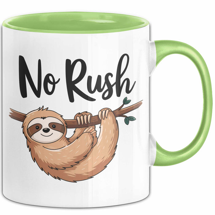 Faultier Tasse Geschenkidee Keine Eile für faule Faultiere Grün Trendation