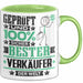 Verkäufer Geschenk Lustiger Spruch für Verkäufer Geschenkidee Bester Verkäufer Der Welt Grün Trendation