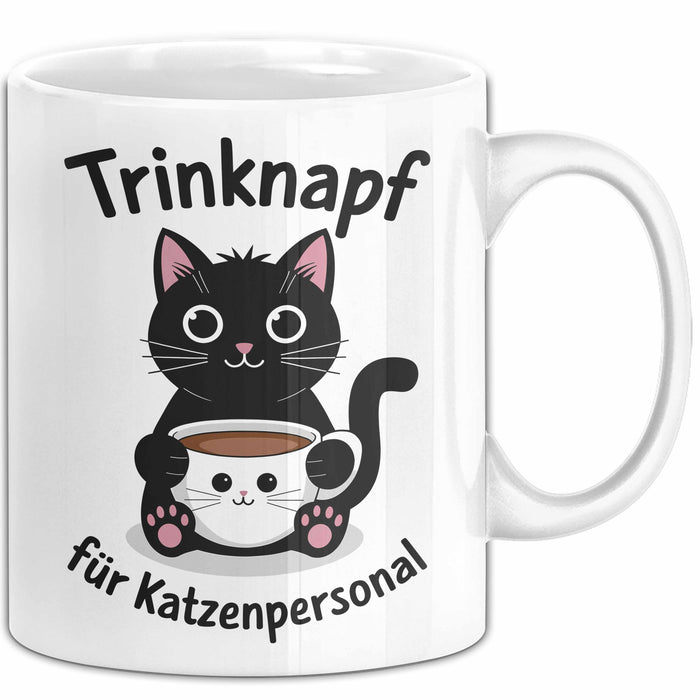 Katzen Tasse Geschenk Trinknapf Fuer Katzenpersonal Geschenkidee Lustig