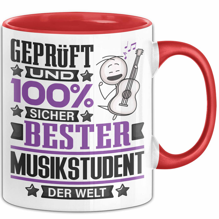 Musikstudent Geschenk Lustiger Spruch für Musikstudent Geschenkidee Bester Musikstudent Der Welt Rot Trendation
