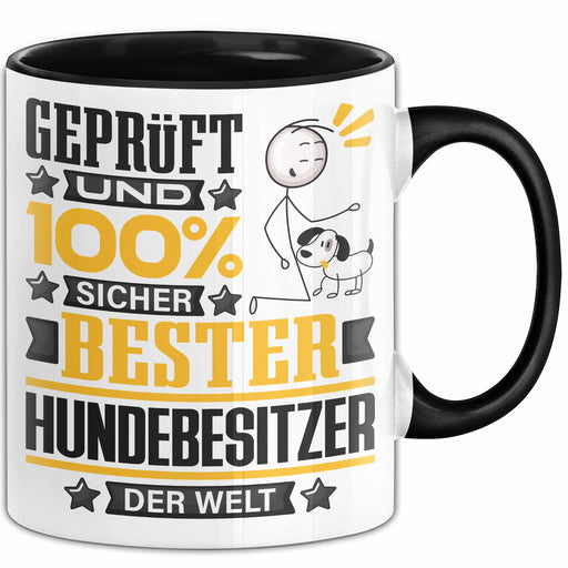 Hundebesitzer Geschenk Lustiger Spruch für Hundebesitzer Geschenkidee Bester Hundebesitzer Der Welt Schwarz Trendation