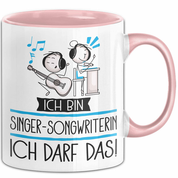 Geschenk für Singer-Songwriterin Tasse Lustige Geschenkidee Geburtstag Ich Bin Singer-Songwriterin Ich Darf Das Rosa Trendation