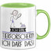 Geschenk für Tierforscherin Tasse Lustige Geschenkidee Geburtstag Ich Bin Tierforscherin Ich Darf Das Grün Trendation
