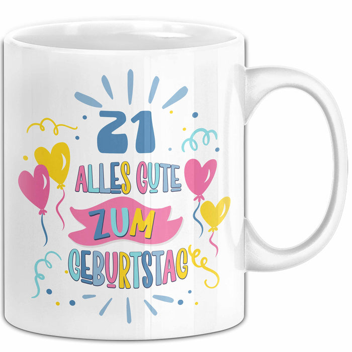 21. Geburtstag Tasse Geschenk Männer Frauen Lustig Alles Gute Zum Geburtstag 21er Geburtstags Grüße Geschenkidee Weiß Trendation
