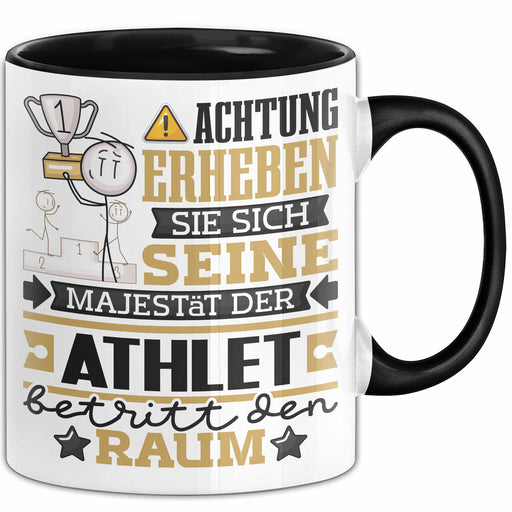 Athlet Geschenk Tasse Lustiger Spruch Erheben Sie Sich Der Athlet Betritt den Raum Schwarz Trendation