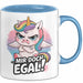 Sarkastisches Einhorn Tasse Geschenk Lustige Geschenkidee Spruch Mir Doch Egal Blau Trendation