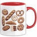 Arten Von Brot Tasse Geschenk Brotarten Baguette Croissant Bagel Kaffee-Becher Rot Trendation