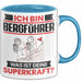 Bergführer Tasse Geschenk für Bergführer Geburtstag Lustiger Spruch Kaffee-Becher Was Ist Deine Superkraft Blau Trendation
