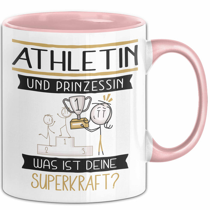 Athletin Und Prinzessin Tasse Geschenk Für Eine Athletin Geburtstag Was Ist Deine Superkraft Rosa Trendation