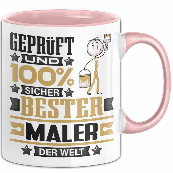Maler Geschenk Lustiger Spruch für Maler Geschenkidee Bester Maler Der Welt Rosa Trendation