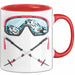 Ski Tasse Geschenk Grafik Skibrille Skistöcker Becher Rot Trendation
