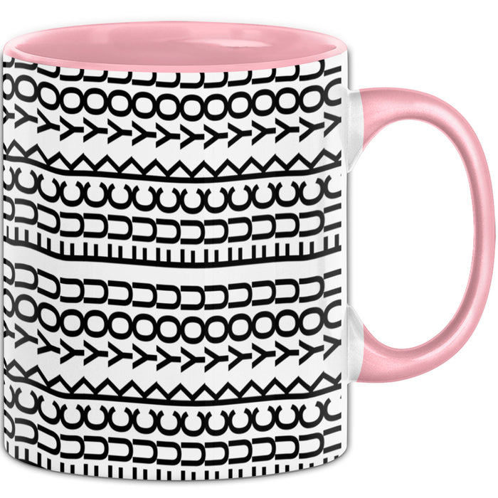 Fuc* You Tasse Lustiges Geschenk Allover-Print Quer Lesen Trendation