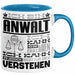 Anwalt Geschenk Tasse Geschenkidee für Anwalt Geburtstag Lustiger Spruch Ich Bin Anwalt Ich Kann Es Dir Erklären Aber Nicht Für Dich Verstehen Blau Trendation